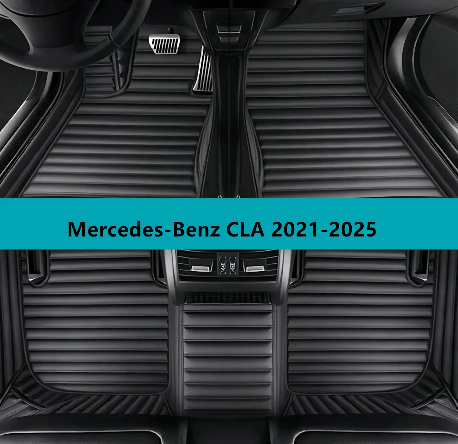 Full Set Car Floor Mats for Mercedes-Benz CLA 2021-2025 Leather Floor Mats for Cars Mats Carpets Car Accessories