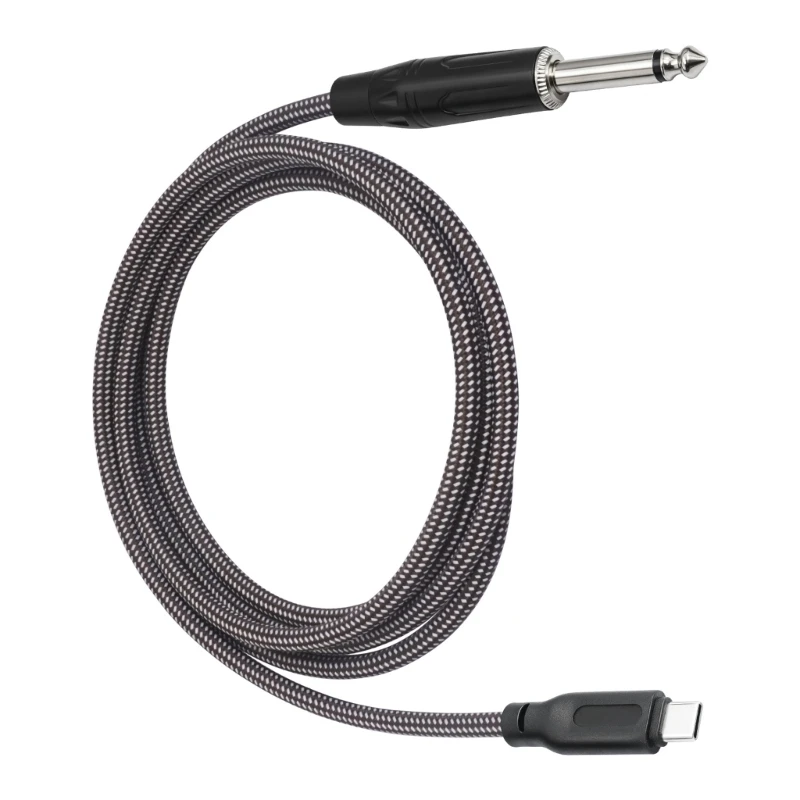 462B Instrument Recording Cable USB C to 6.35Mm Guitar Recording Cable, Direct Guitar Music Wire for Practice Setups and Home