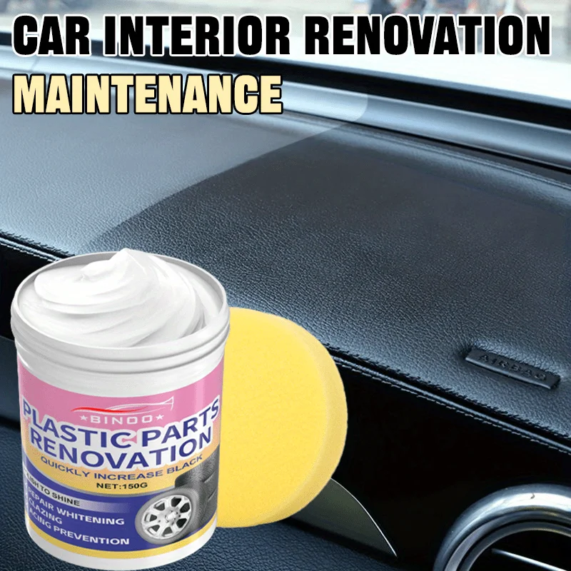 Car Interior Care Shine Cream - Dashboard & Tire Repair Wax, Scratch Remover for Plastic Surfaces, Long-Lasting Maintenance