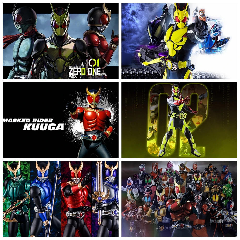 Anime Superhero Birthday Party Backdrop Background Vinyl Polyester Kamen Rider Style Armor All Heroes Boys Kids Booth Decor