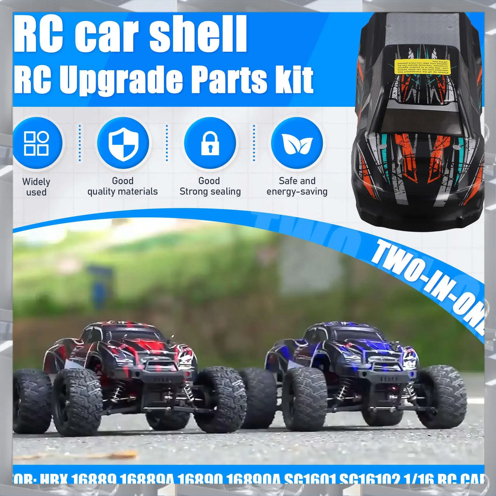

A84F-HBX 16889 16889A 16890 16890A SG1601 SG1602 RC Car Body Shell And Sticker B004-INV 1/16 RC Car Parts Accessories