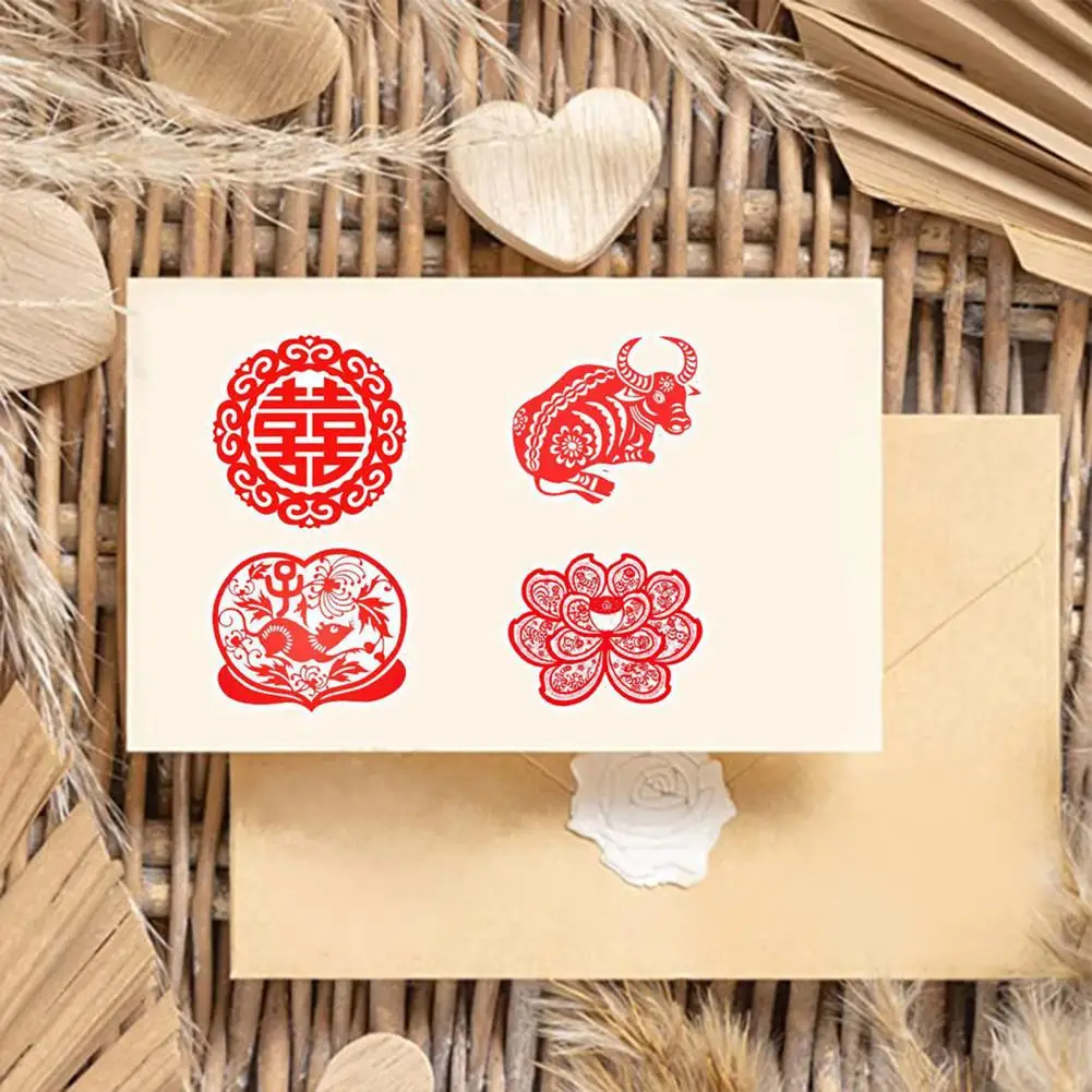 

Chinese Festival Stickers Chinese New Year Zodiac Sticker Set 50pcs Fu Decals for Phone Laptop Scrapbook Waterproof Pvc Diy