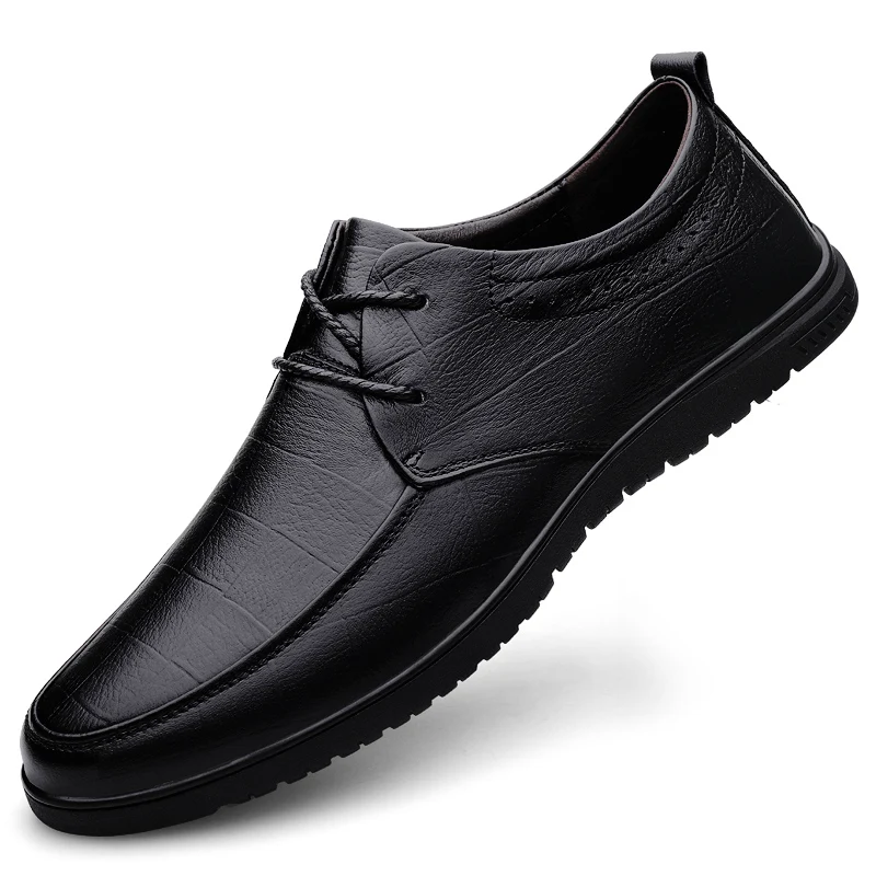 

Business formal casual shoes, low cut lace up flat bottomed men's shoes