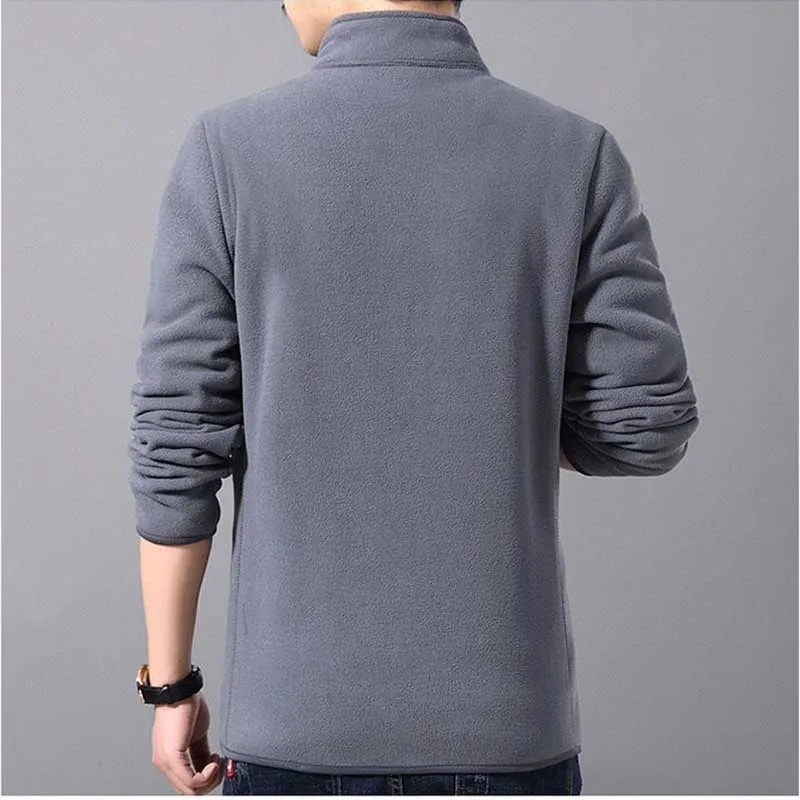 Abrigos cálidos bordados con cremallera y cuello levantado para hombre, ropa informal holgada, chaquetas de Color sólido que combinan con todo, invierno, 2023