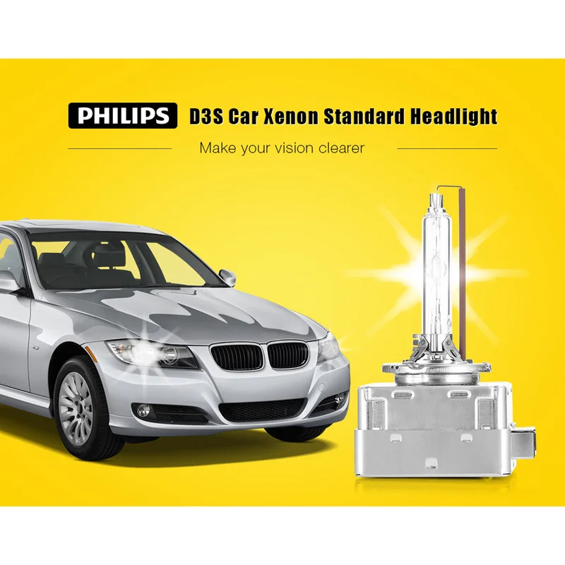 2X Philips HID D3S 35W Xenon Standard 4200K Auto Lamps Original Car Head Light OEM Replacement Upgrade Bulb D3 ECE 42403C1, Pair