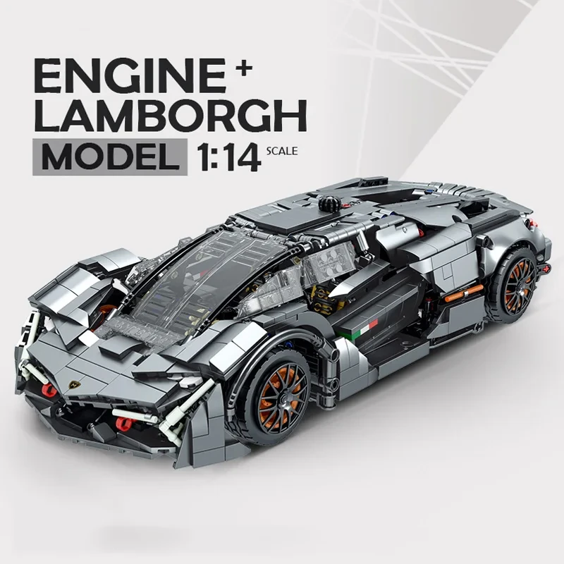 Technical Lamborghini Concept Racing Car Model Moc Building Blocks Speed Sports Vehicle Assemble Bricks Toy For Boys Gifts