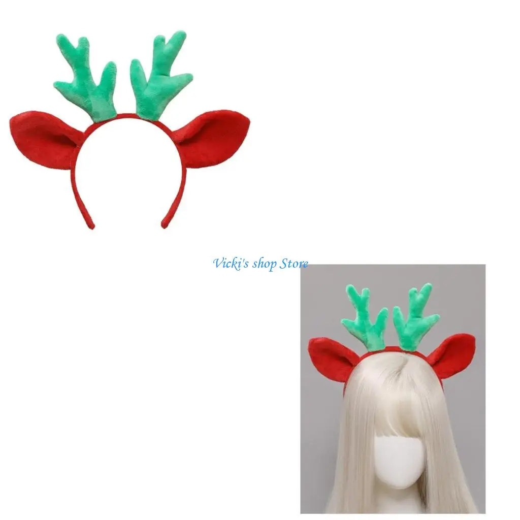 Animal Deer Ears Headband Plush Antler Hair Hoop Novelty Party Headdress Fawn Horn Christmas Party Accessories