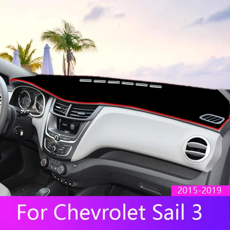 For Chevrolet Sail 3 Car Dashboard Cover Mat Pad Dashmat Avoid Light Pad Sun Shade Instrument Panel Carpets Car Accessories