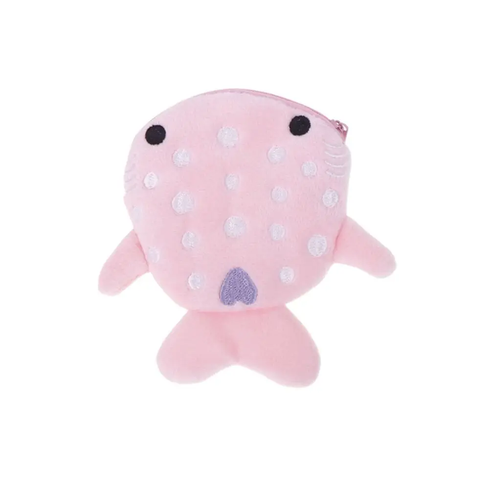 

Cartoon Shark Whale Shark Coin Purse Bag Pendant Zipper Shark Plush Wallet Animal Portable Plush Coin Bag Earphone Birthday Gift