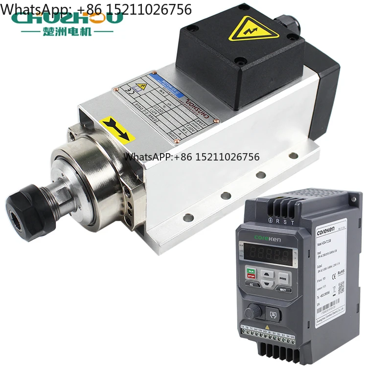 Cnc High Speed Spindle Motor 2.2kw Air Cooled Square CNC Router Machine  Er20 Drilling Milling Spindle