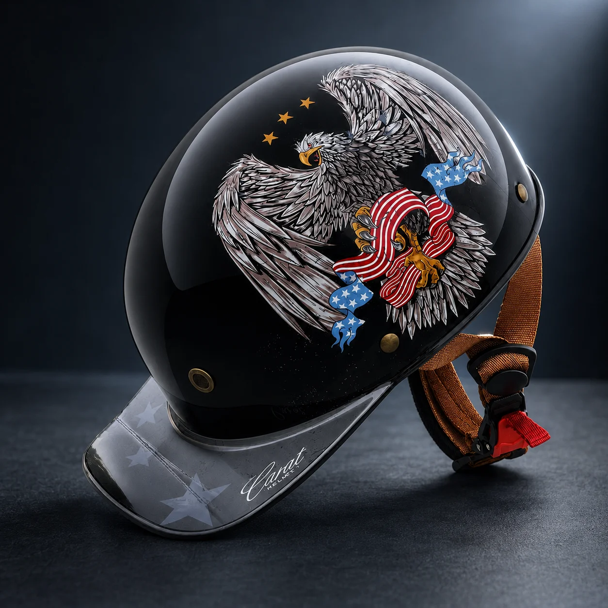 Retro Baseball Cap Motorcycle Half Helmet for Men Women, Open Face Helmet with Quick Release Strap for Cruiser Scooter