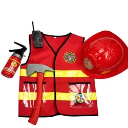 Fire Fighter Horse Clip Set para crianças, Fire Hero Play Costume, Halloween Brinquedos, 6 peças