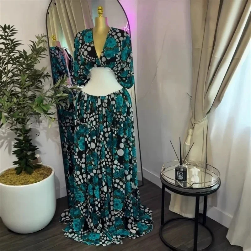 

Sexy Women Printed Sleeveless With Sashes Fit And Flare A-line Maxi Dress 2027 Streetwear Beach Holiday Long Dresses Vestido
