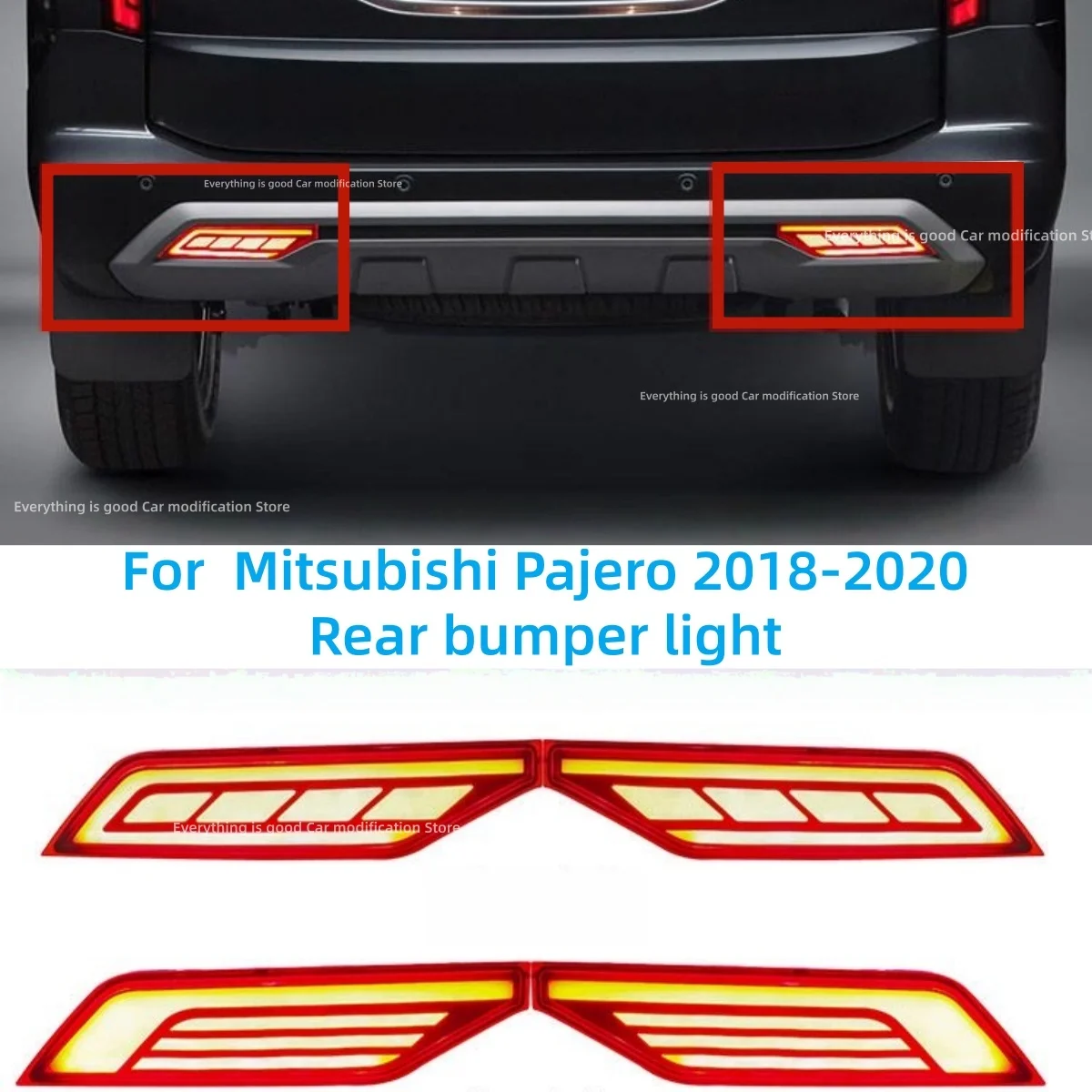 

Fit for Mitsubishi Pajero 2018-2020 Rear bumper light Modification LED Turn signal Brake lights Warning light Automobile parts