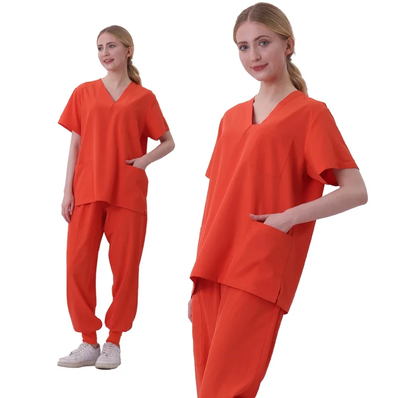 زي فرك نسائي متعدد الألوان ، قمم قصيرة الأكمام والسراويل ، متجر الحيوانات الأليفة ، فرك الطبيب ، مجموعة ملابس العمل الجراحية الطبية