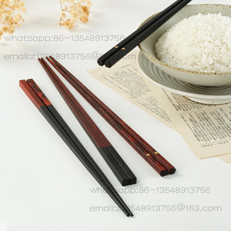 New Chinese red rosewood red sandalwood mahogany couple chopsticks wooden light luxury tableware tableware antibacterial