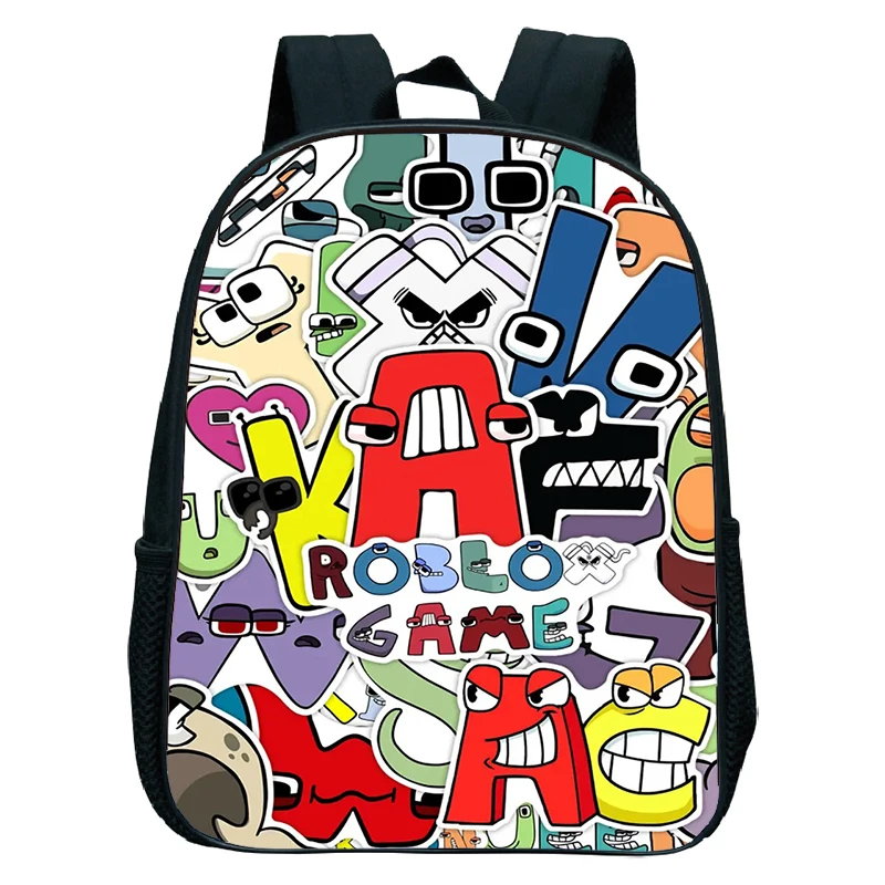 Kids Letter Pattern Backpack Alphabet Lore Print School Bag Preschool Boys Girls Kindergarten Backpack Waterproof Bookbag Gift