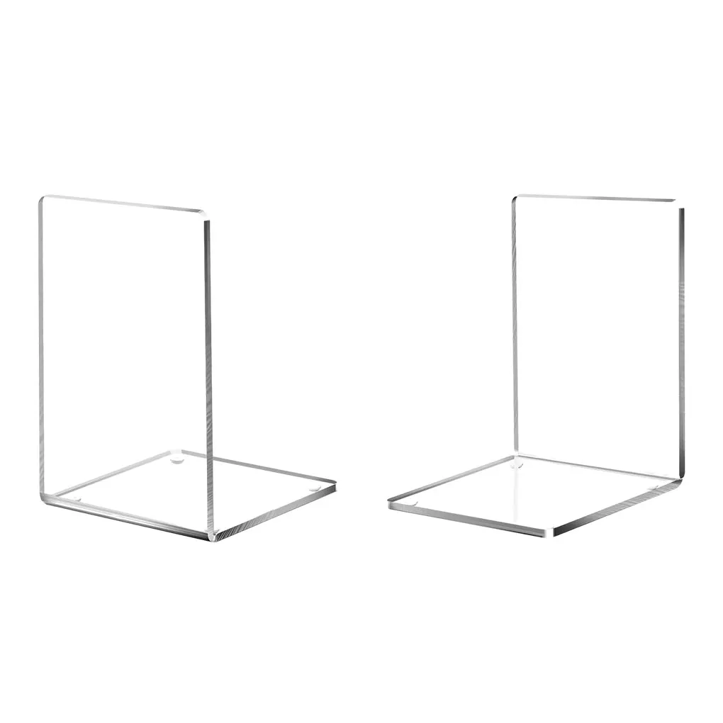 2pcs/set Acrylic Bookends Sturdy Structure For Desktop Organization SAVE SPACE Anti-skid Office Accessories For Desk