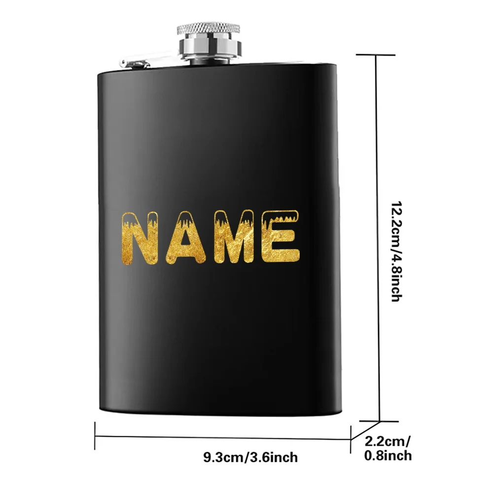 Customized Name Wine Pot For Men Leakproof Hip Flask Flagon Stainless Steel Organizer Pocket Screw Cap Alcohol Whisky Bottle DIY