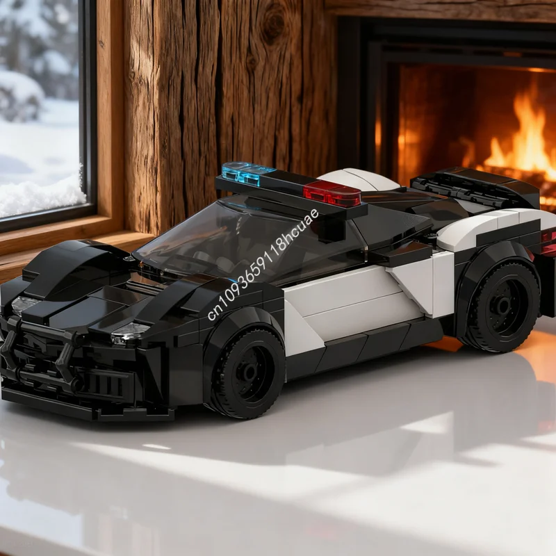 

524 детали MOC: Конструктор «Полицейская спортивная машина», развивающая игрушка для сборки, подарок на Рождество, творческий набор для обучения