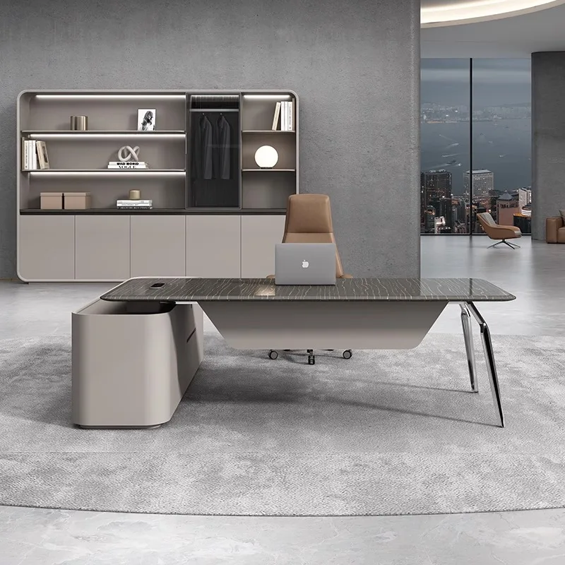 

Office desk and chair combination simple modern office furniture president table high-end class desk boss table