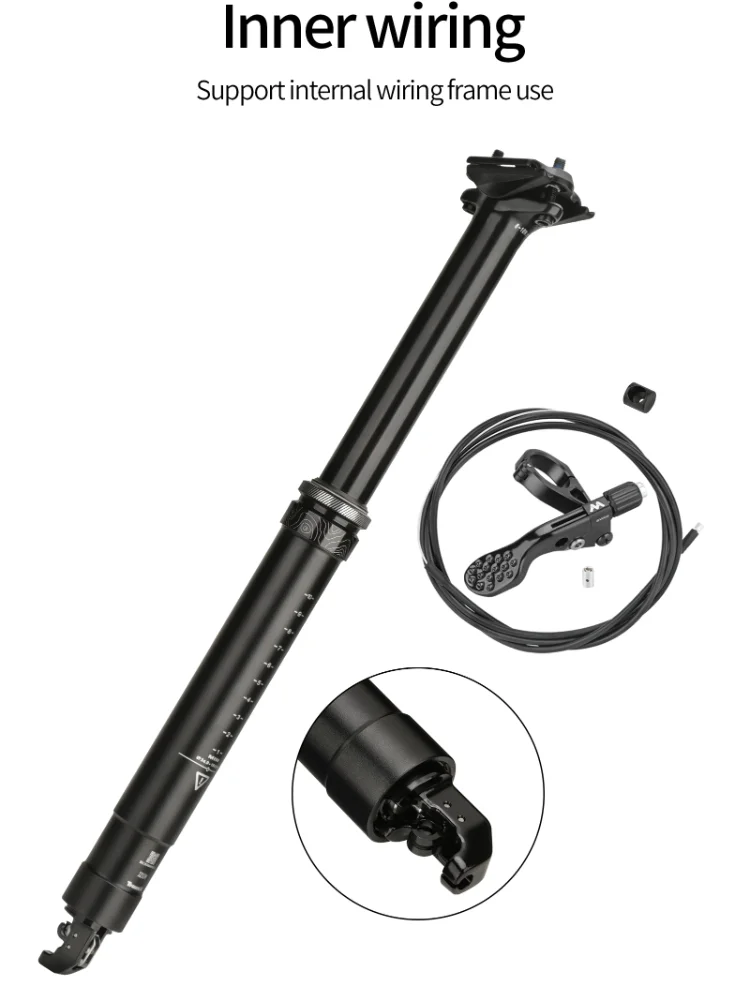 AliExpress Bicycle Wire Control Seatpost 34.9mm Aluminum Alloy Inner Wiring Lift Seat Tube Wire Control Bicycle Cycling Accessories