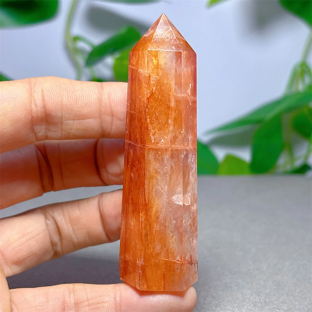 Fire Quartz Tower Crystal Natural Stone Quartz Minerals Home Decoritems Reiki Gifts Energy Healing Lucky Auspicious Love