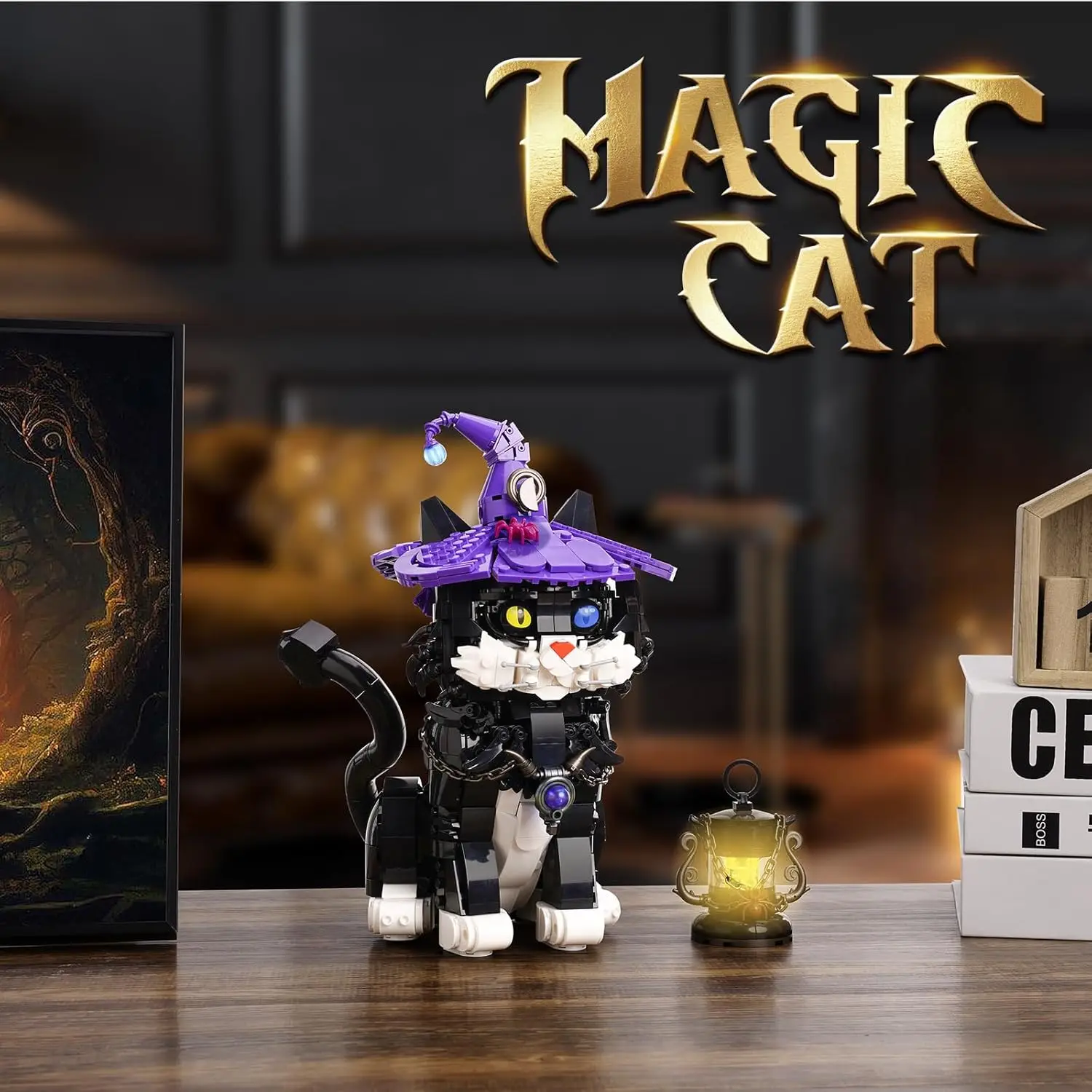 

1128Pcs Magic Cat Animal Building Set, Collectible Model for Home Decor, Creative Gift for Adults