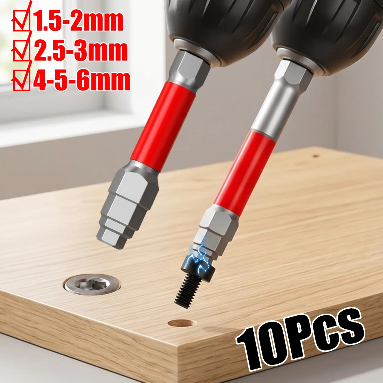 1-10pcs Magnetic Hex Screwdriver Bit Set Pagoda Shape 1/4