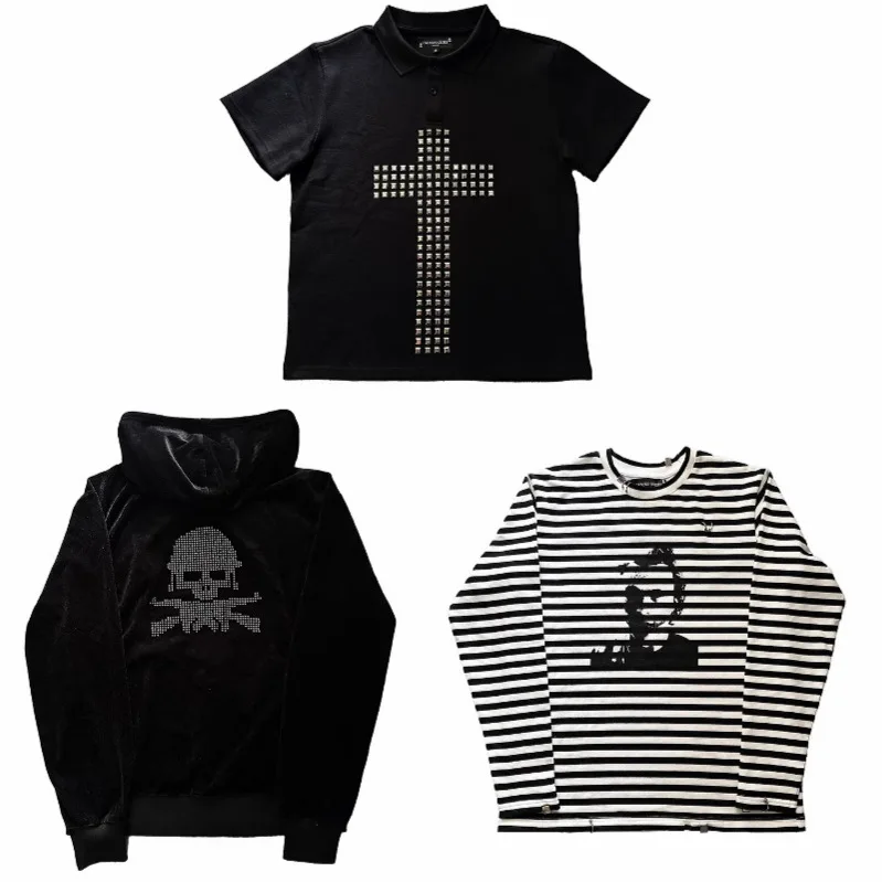 

New Loose Cross Hot Diamond Lapel Versatile Faion Design Men's orts Summer Slim Fit Ciwalk Tee-acetate Fiber