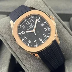 2024 LINBERT New Men's Watch Rose Gold Automatic Mechanical Watch Stainless Steel Waterproof Luminous Digital Sports Watch