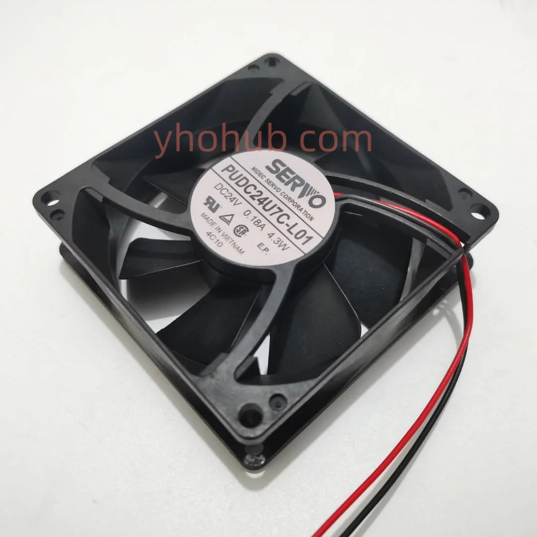 

SERVO PUDC24U7C-L01 DC 24V 0.18A 4.3W 2-Wire 80x80x25mm Server Cooling Fan