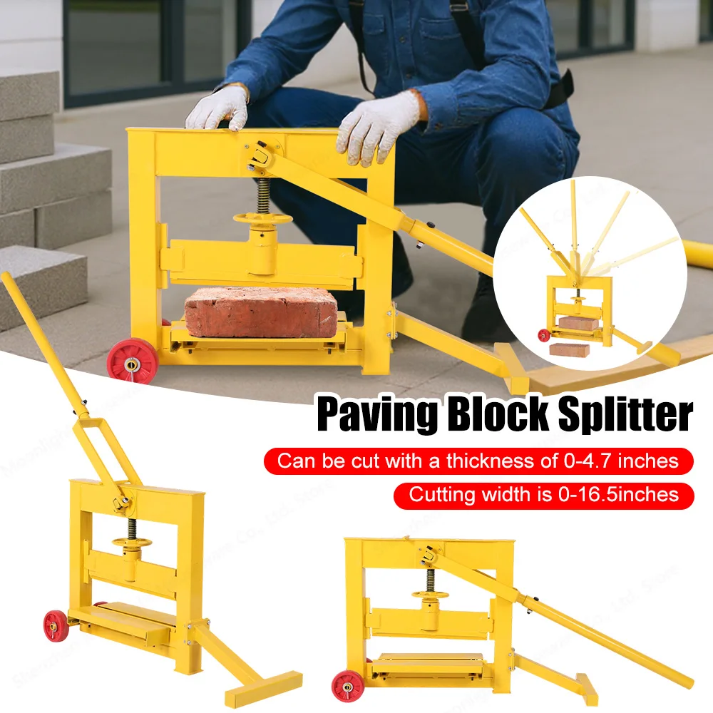 

Manual Paving Tool Brick Splitter with Wheels Cutting Width 0-16.5inch Paving Tool Brick Cutter Portable for Kerbstone Footpath