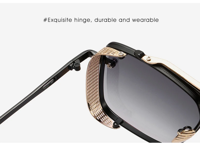 2023 Steampunk Sonnenbrille Für Männer Vintage Punk Sonnenbrille Frauen Trendy Platz Mode Gläser Luxe Gafas De Sol Hombre Zonnebril – Detail 17