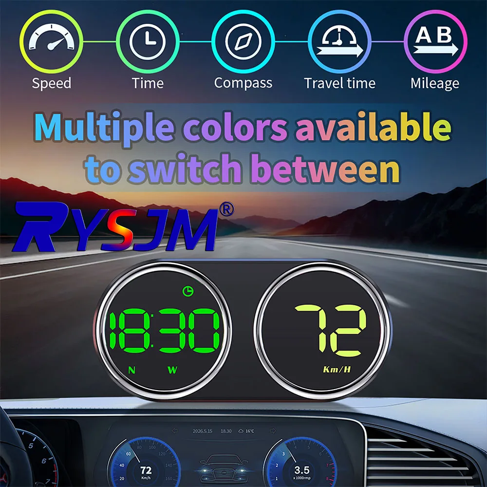 display-gps-g28-head-up-para-veiculos-com-velocidade-hora-bussola-unidades-em-quilometros-km-e-milhas-mph-com-alarme-de-excesso-de-velocidade-para-todos-os-carros