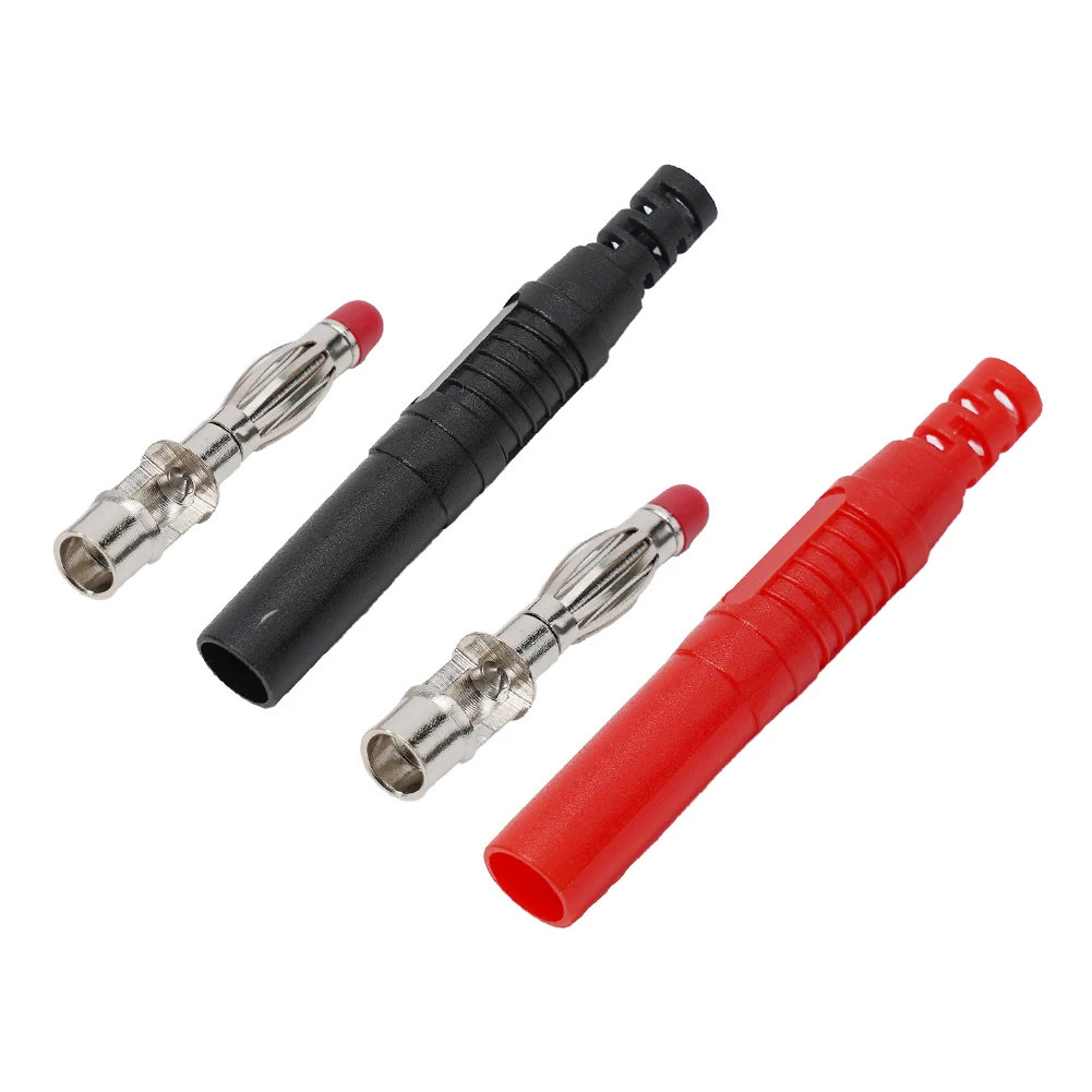 Electrical Testing Connectors 2pcs 4mm Male Banana DIY with Insulated Flame Retardant Materials and Solder Termination
