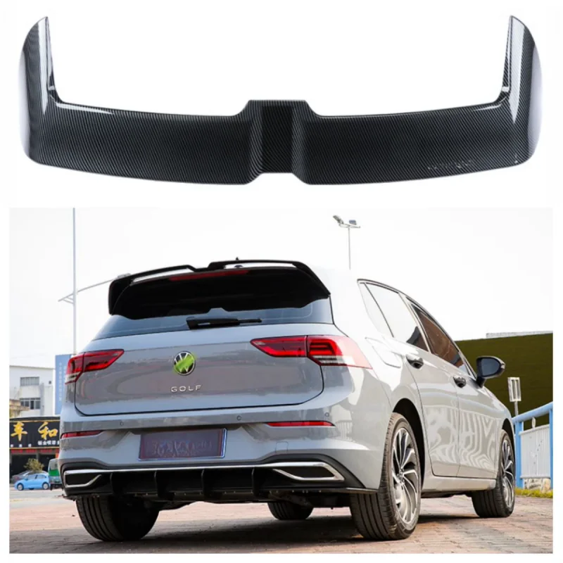 For Volkswagen GOLF 8 MK8 pro R-line gti R 20-23 ABS Black/CARBON COLOR/BLACK WITH WHITE With White Car Rear Wing Spoiler