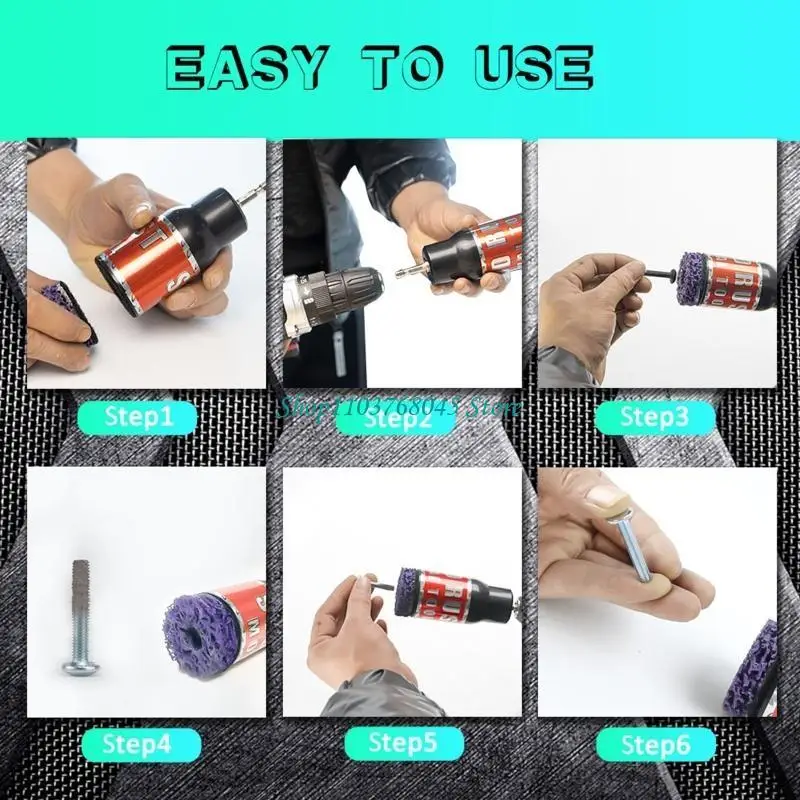 

R53F Rust Removal Tool with Sanding Disc Hub Cleaning Gadget for Drill Adapter