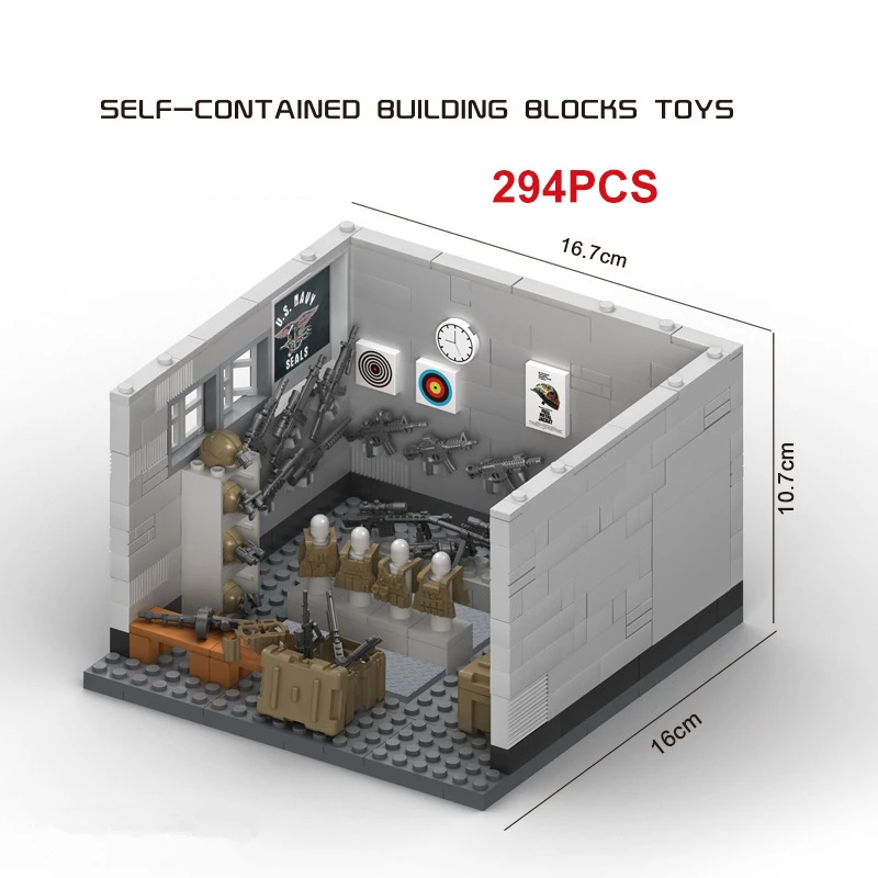 軍事機器保管室シーン監視塔コマンドベース警察ワイヤーメッシュスタンドビルディングブロックモデルセットレンガ