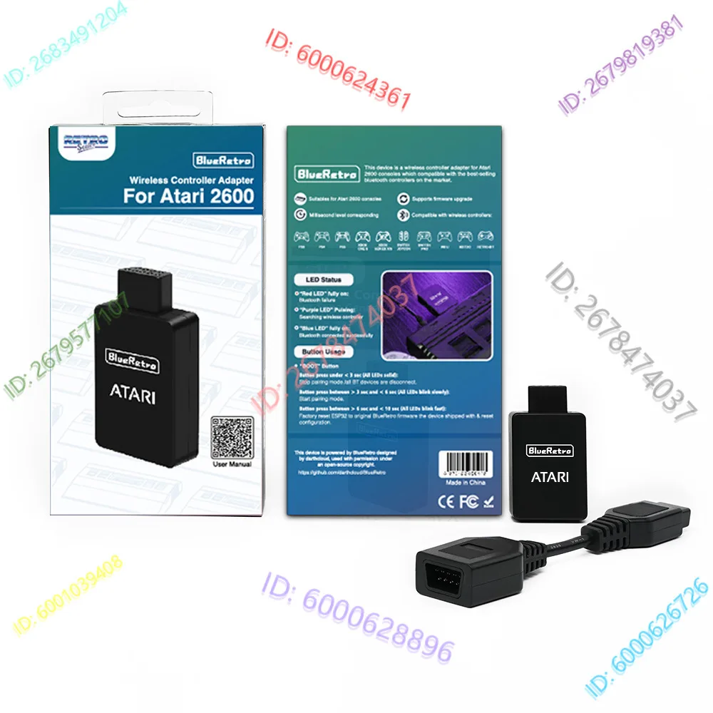 FOR  Atari 2600 BlueRetro Bluetooth Wireless Handle Converter Controller Adapter