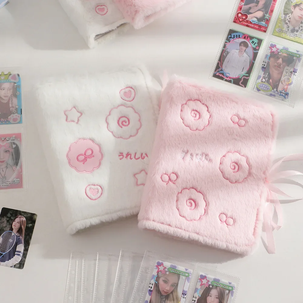 IFFVGX Plush A5 Binder Photocard Holder Kpop Idol Photo Album Photocards Collect Book Student School Notebook Stationery 포토카드 용품