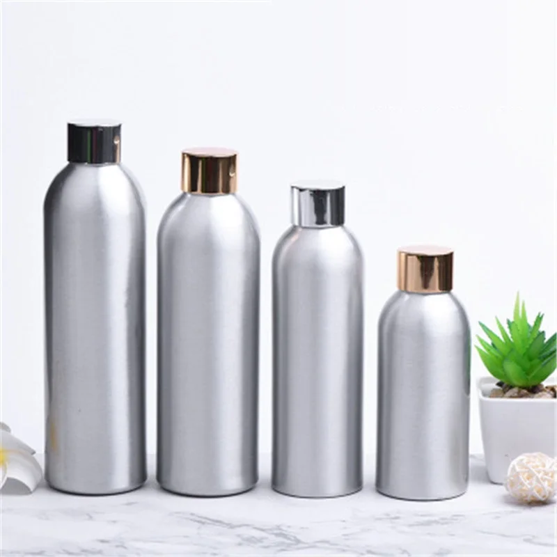 

100ml120ml Aluminium metal bottle silver gold lid lotion emulsion serum foundation facial toner water toilet skin care packing