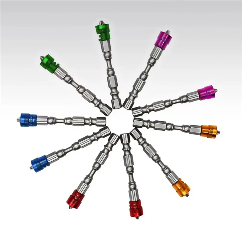 A93Z Magnetic Bit 10Pcs Screwdriver Drill Bit With 1/4 Inch Hex Handle Single Head Electric Drill Tool Attachment