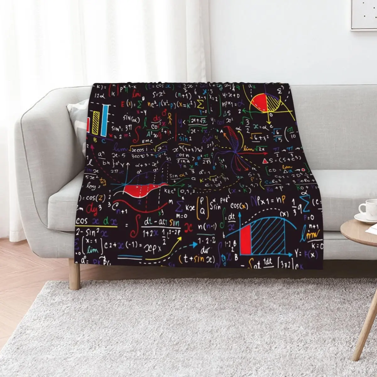 

Colorful Math Design Throw Blanket Cozy Throw Blanket for Bed Sofa Chair