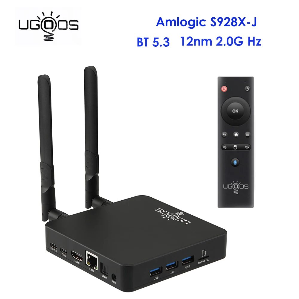 

UGOOS AM8 TV BOX AM6B Plus Amlogic S928X-J BT5.3 Android 11.0 Smart Media Player LPDDR4 4GB 32GB Wifi6 1000M Set Top Box