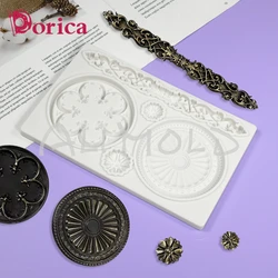 Classical Relief Decorative Design Silicone Mold DIY Fondant Chocolate Cake Mould Resin Clay Model Handmade Home Decorating Tool