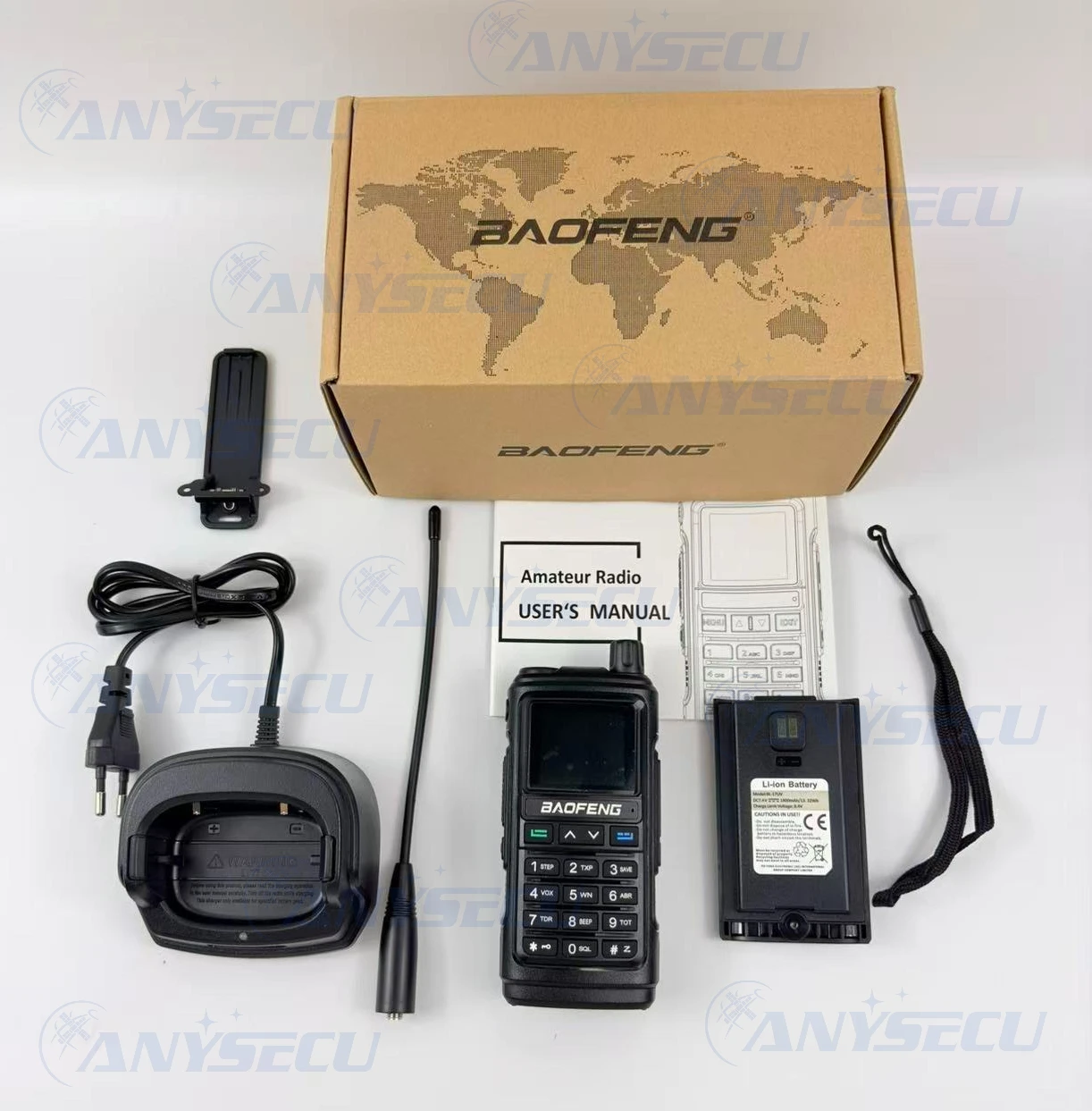 UV-17L Tri Band Walkie Talkie 5W 136-174 220-260 400-520MHz Type-C 1800mAh Rechargeable Portable Handheld Two Way Radio for Ham