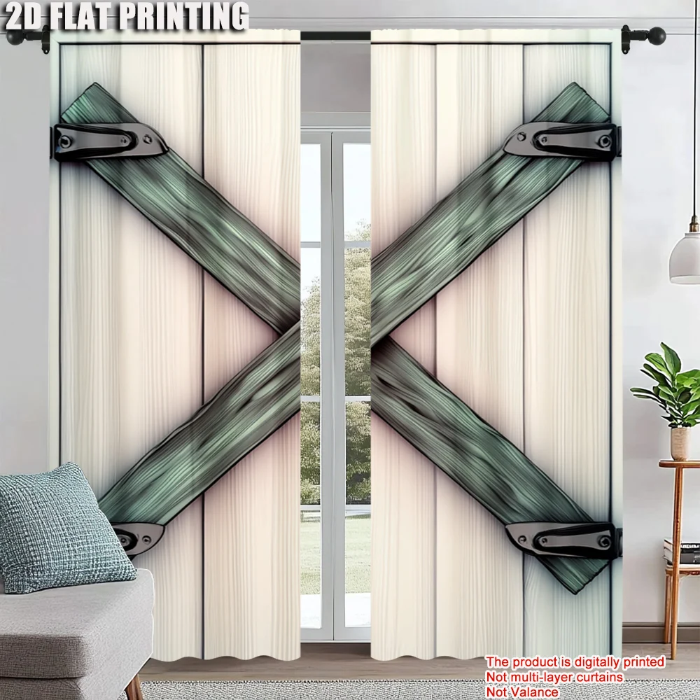 

2Pcs Tropical Leaves Window Curtain Hawaiian Leaf Botanical Palm Tree Window Drapes For Living Room Bedroom Window Treatment