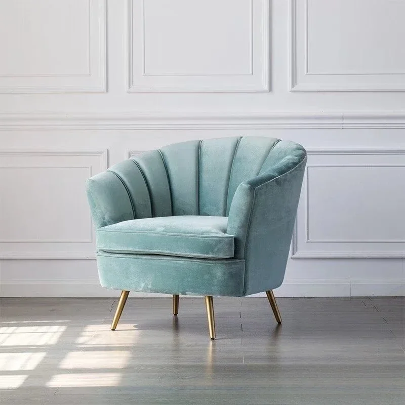 Sofá individual Simple y moderno, cafetería, hotel, club, acero inoxidable, sofá de negociación de moda