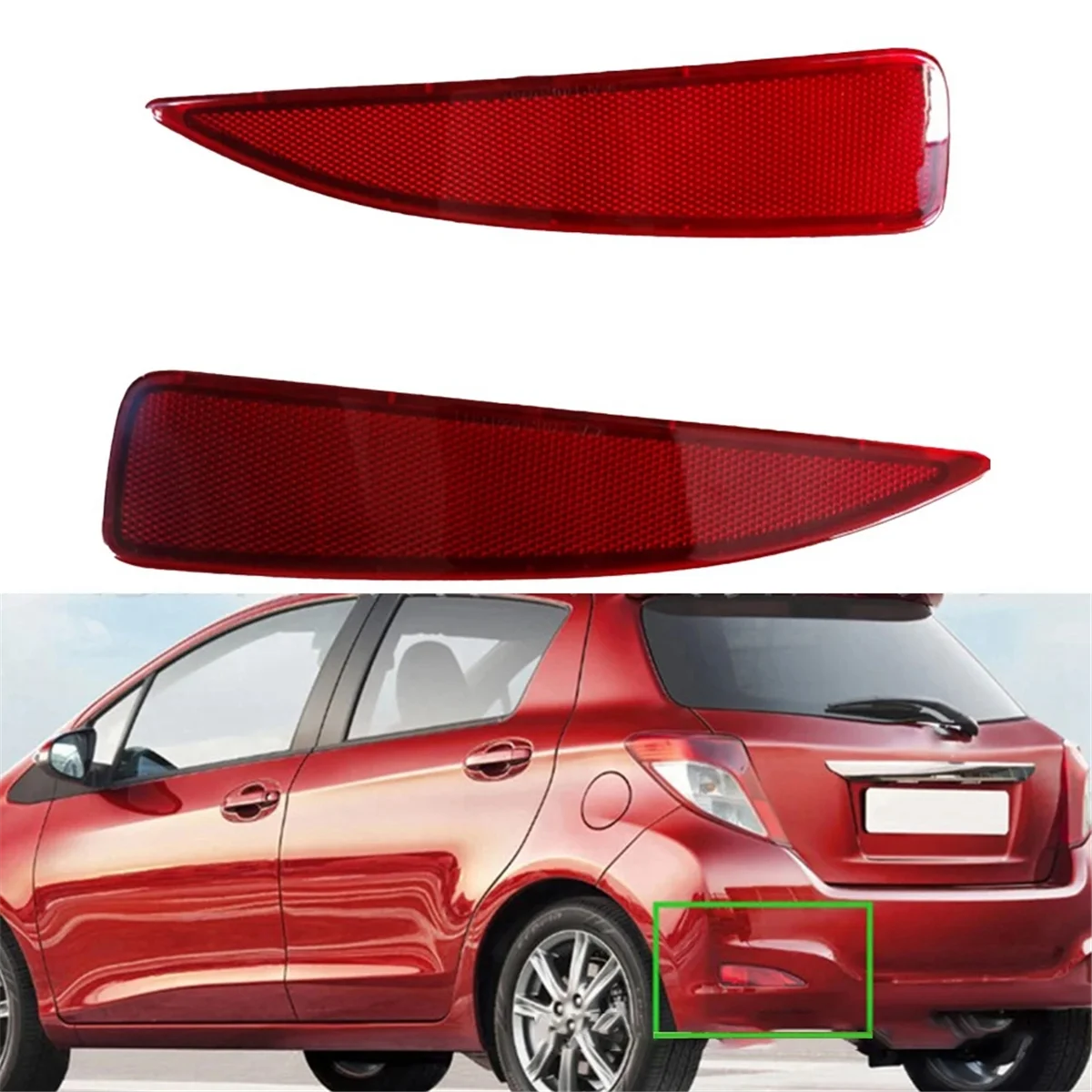 52164-52100 52163-52100 Rear Bumper Reflector Warning Light Fog Light Film Automotive for YARIS YARIS 2012-2014